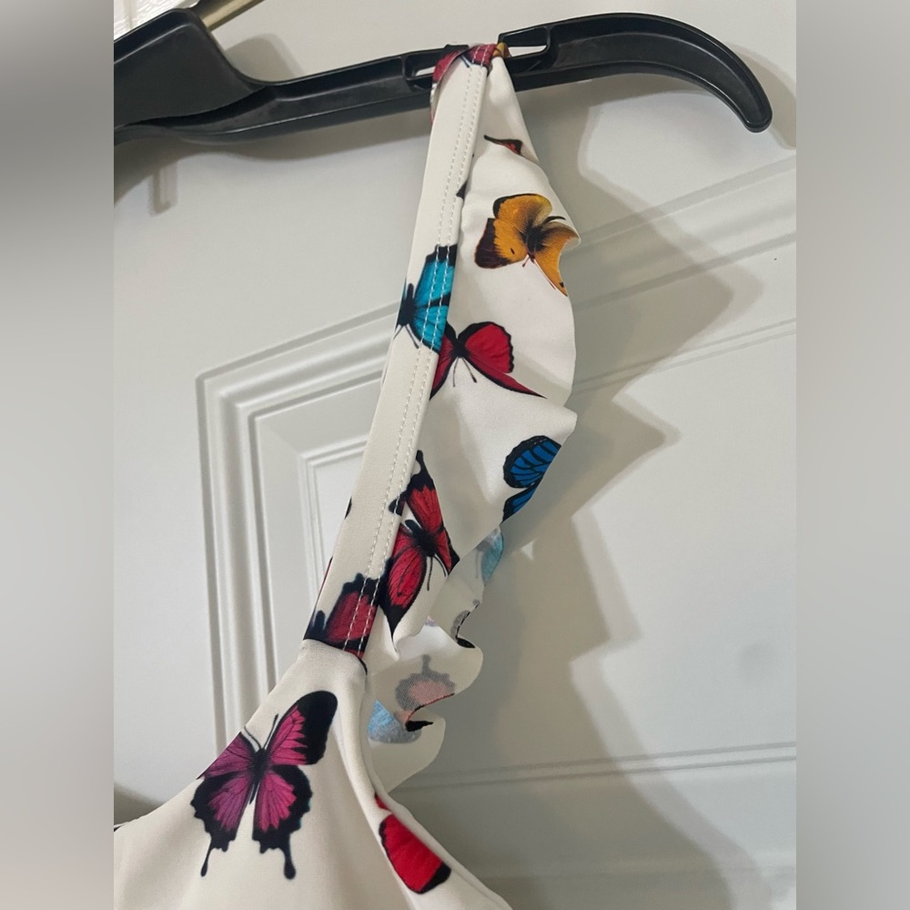 Show Me Your Mumu Island Ruffle Butterfly Bikini Top Size Small Pool Beach Vacay - Picture 5 of 8